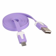 Cablu Date &amp;amp; Incarcare MicroUSB Plat - 1 Metru (Violet) foto