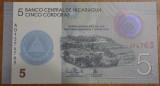 5 cordobas 2019, Nicaragua, polimer, UNC