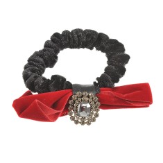 Elastic de par negru cu funda si accesoriu aplicat