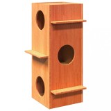 Căsuță Pisici vidaXL, Lemn Pin Masiv, 43x43x90 cm, Maro, Interior, Cățărător, Mobilier Pisici, Spațioasă, Durabilă