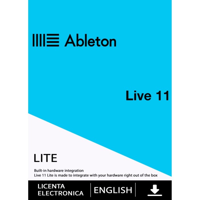 Ableton Live Lite 11, MacOS/Windows, Licenta Electronica, 1 Dispozitiv