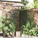 vidaXL Parasol Balinez 260 Crem 95-100 cm Bumbac și lemn masiv 3356909