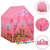VidaXL Cort de joacă pentru copii cu 250 bile, roz, 69x94x104 cm