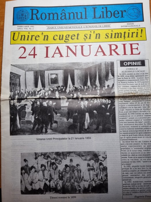 romanul liber februarie 1992-art basarabia independenta, marea unire