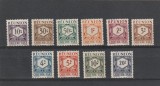 Reunion 1947-Taxe , serie 10 valori,dantelate,MH,(urme de sarniera ,Mi.P26-P35, Posta, Nestampilat