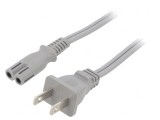 Cablu Alimentare 2x18AWG IEC C7 la NEMA 1-15 3m Gri 7A