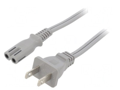 Cablu Alimentare IEC C7 la NEMA 1-15 1m Gri 7A foto