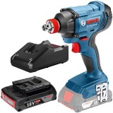 Bosch GDX 180-LI - Masina de insurubat cu impact patrat 1/2 inch si hexagon interior 1/4 inch 180 Nm M6-M14 + Acumulator Li-Ion 18 V 2 Ah + Incarcator