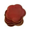 Set 4 platouri servire, Floare, rosu, 15x15x2 cm