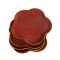 Set 4 platouri servire, Floare, rosu, 15x15x2 cm