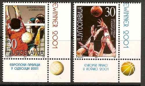 Yugoslavia 2001 Basketball &amp; Volleyball Winner, MNH S.099