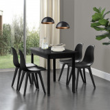 [en.casa]&reg; Set patru bucati scaune design Ava, 83 x 54 x 48 cm, plastic, negru HausGarden Leisure, [en.casa]