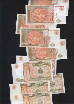 Mongolia 1 tugrik 2008 unc pret pe bucata foto