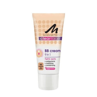 Fond de ten BB Cream, Manhattan, Clearface, 02 Medium To Dark, 25 ml foto