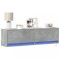 Gossi comoda tv de perete cu lumini led, gri beton, 140x31x38 cm