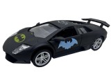 Macheta Metal Lamborghini Batman 1/36 cu Sunete si Lumini, Usi Orizontale, Negru Mat, Scara Colectie, Baieti 3+ ani