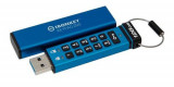 Stick USB Kingston Ironkey Keypad 200, 128GB, USB 3.2 (Albastru)