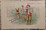 Christos a inviat// felicitare interbelica tip CP, Necirculata, Printata
