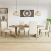 VidaXL Scaune de bucătărie, 4 buc., bej, textil cu aspect de p&acirc;nză 3309175