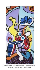 Tablou la comanda pictat manual, Nude and still life - 120x60cm ulei pe panza, reproducere Pablo Picasso