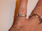 Inel Aur Alb 18K, 0.40ct Diamante Briliant, Vintage Franta, 4.2g, Marime 56
