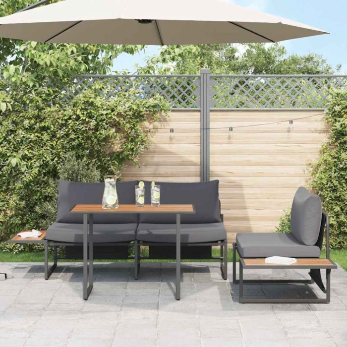 vidaXL Set de masă pentru grădină 3 pcs Antracit Oțel