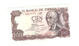 Bancnota Spania 100 pesetas 1970, stare buna, mici impunsaturi