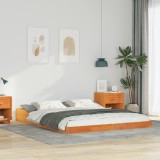 vidaXL Cadru de pat Maro ceruit 140 x 200 cm Lemn masiv de pin
