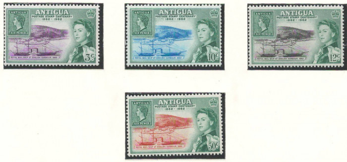 Antigua 1962 Mi 123/26 MNH - 100 de ani de timbre