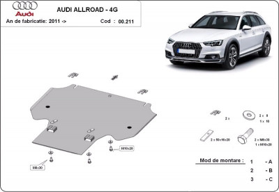 Scut metalic pentru cutie de viteze Audi Allroad C7 2011-prezent foto