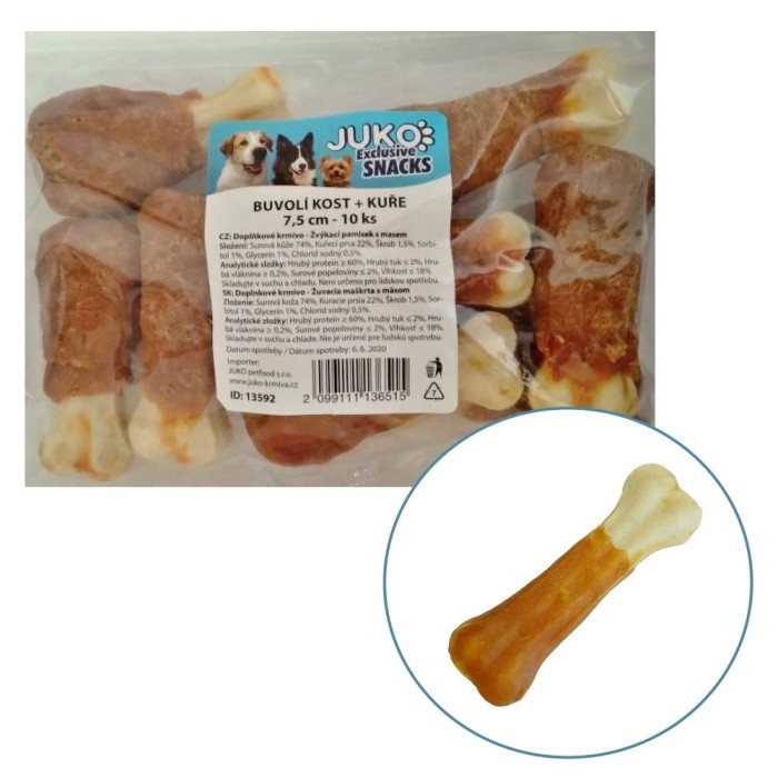 Os presat piele alba &amp; pui 10 buc/bax 7,5 cm
