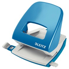 Perforator Leitz 5008, Capacitate 30 Coli, Plastic/Metal, Albastru Deschis, Perforator pentru Hartie, Perforator de Hartie, Perforatoare Hartie, Perfo foto