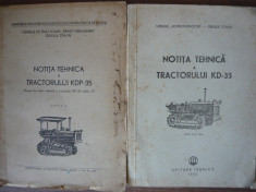 NOTITA TEHNICA A TRACTORULUI KD-35 ( plus anexa si bonus ) - 1952 foto