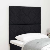 Tăblie LED Design cu Blocuri de Diamant Neagră 80 cm Țesătură