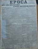 Ziarul Epoca, 30 Septembrie 1899; Situatia financiara : Cursul rentelor romane