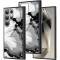 Hus&Auml; pentru samsung galaxy s25 ultra, marble bw, protec&Egrave;ie camer&Auml;, anti&Egrave;oc, design slim, negru - alb