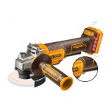 Flex unghiular INGCO CAGLI2111561E, 20V, Brushless, 115mm, 1000W, 3 trepte viteza, maner anti-vibratii, platforma P20S, 1 acumulator 4Ah, incarcator,