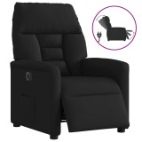 VidaXL Fotoliu rabatabil electric, negru, material textil