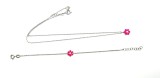 set argint 925 pentru copii cu floare roz emailata