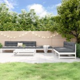 Gossi set mobilier de gradina, 6 piese, alb, lemn masiv pin