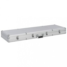 vidaXL Valiză pentru armă, argintiu, 118 x 38 x 12 cm, aluminiu