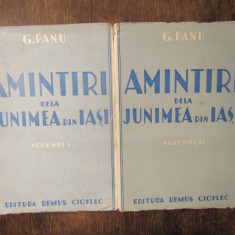 Amintiri de la Junimea din Iași - G. Panu (2 vol.)