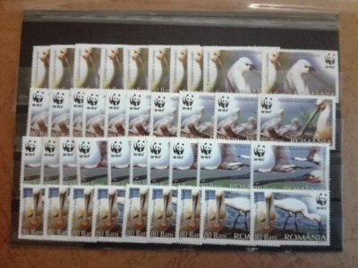 TIMBRE ROMANIA MNH LP 1744/2006 - Pasari protejate WWF -LOT 10 serii simple foto