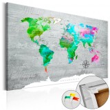 Cumpara ieftin Tablou din plută - Green Paradise [Cork Map] 90x60 cm