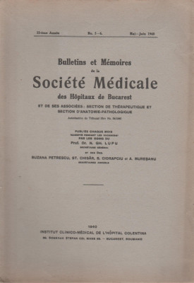 Bulletins et Memoires de la Societe Medicale des Hopitaux de Bucarest (1940) foto