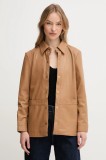 Pedro del Hierro geacă de piele culoarea maro, de tranzitie, 5499140