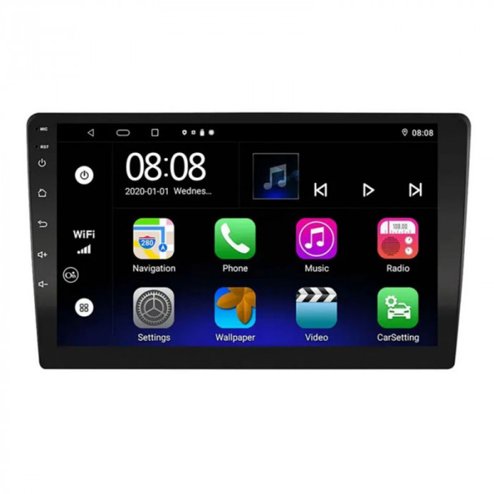 Player Auto 9 Inch Techstar&reg;, 2DiN, Radio FM, Navigatie, GPS, Android 11, 1 GB RAM, 16 ROM, MirrorLink, Mp5, Bluetooth, Touchscreen, Divix, AVI, USB,