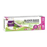 Set 15 Pungi alimentare Luxia cu Fermoar Slide 1.5l 20x20cm DNC63481