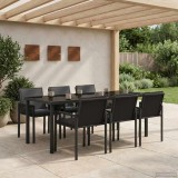 Cumpara ieftin Set de masa pentru gradina 7 buc. Negru 200 x 80 x 73 cm
