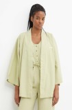 Picture kimono Marple Kimono culoarea verde, neted, WVT354